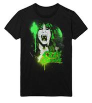 Stakes Ozzy Osbourne Green Screaming Jumbo Print T-Shirt T-Shirt Black New L