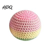 Balance Training Footbag Handmade Crochet Footbag Rainbow Gradient Smiling Face Bean Bags A