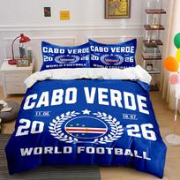 Cabo Verde Football Bedding  Bedding Duvet Cover Set Duvet Cover Pillowcases (1 * Duvet Cover 2 * Pillowcases, without duvet insert) 135x200cm