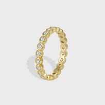 Silve Exquisite White Zircon Engagement Jewelry for Women's Fashion Finger Accessories Party Round Ring 9