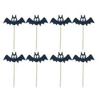 8 Pcs Halloween Bat Cupcake Toppers Black Bat Cake Picks for Halloween Baby Shower juoda