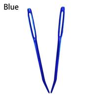 2PCS Tip Darning Bent Crafts Needlework Sewing Big Eye Needle Yarn Knitting mėlyna
