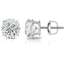 1/4 to 2 Carat Lab Grown Diamond Round Stud Earrings in 14k Gold E-F SI1-SI2 Cttw with 4-Prong Basket and Screw Back Closure 15MM sidabras