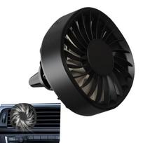 Car Fan with Color-Changing Ambient Lights and Air Vent Clip, USB-Charging Mini Fan, Car Air Vent Fan juoda