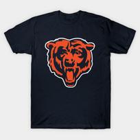 Men Black Print T-shirt Chicago-Bears No-Cut Transfer Paper Print Cotton Tshirt 4XL tamsiai mėlyna