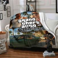 1 vnt. Grand Theft Auto minkštas flanelinis pledas su dizainerio spauda. Jaukus pledas visais metų laikais, puikiai tinkantis ant sofos, lovos, biure 80x120cm