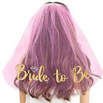 Bachelorette Party Veil Bride To- Be Veil Bride Veil For Wedding Veil Short Veil 1 rožinė