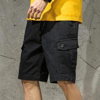 Cargo Shorts Vyriškos laisvalaikio laisvos ketvirtinės kelnės Vasarinės plonos 28 juoda