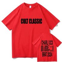 Cult Classic Charli XCX Brat Tour 2026 T-shirt Fashion Men's Aesthetic Retro T-shirt Neutral High Quality Retro T-shirt 4XL