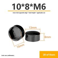 20Pcs Hexagonal Nut Flat Head Plastic Protective Cap External Hexagonal Screw Low Head Decorative Cap Dust-Proof Cover
