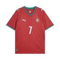 Puma vyriški raudoni Portugalijos futbolo rinktinės trumpomis rankovėmis marškinėliai su banguotu raštu ir komandos herbu 788141-77 2XL