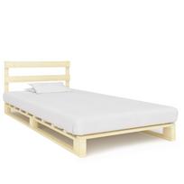 vidaXL Lovos rėmas iš palečių, 90x200 cm, pušies medienos masyvas