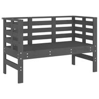 vidaXL Sodo suoliukas, pilkas, 111,5x53x71cm, pušies medienos masyvas