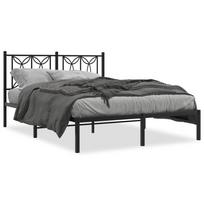 vidaXL Metalinis lovos rėmas su galvūgaliu, juodos spalvos, 135x190cm