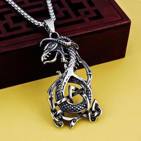 Necklace Viking Talisman Jewelry Celtic Knot Dragon Men's Accessories Pendant 50CM(Necklace Size)