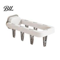 Window Clip Hanger Foldable Laundry Drying Rack with 6 Clips Wall Mount Suction Cup Traceless Hook Sock Space Saving Clothes Organizer for Socks balta