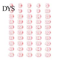 Teacher Pencil Organizer 1-20/1-30/1-50 Numbered Toppers, Reusable Classroom Labels Student Markers for Teachers, Tracking School Organization 1-50 rožinė