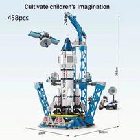 Aviation Spaceport Model Space Shuttle Rocket Launch Center Construction Building Blocks Spaceship Bricks for kids education