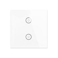 For Tuya Smart Life App Controlled 2-Gang Smart Touch WiFi Light Wall Switch in White or Black Max. Current 10A EU/UK Compatible 86*86mm&Eu Standard balta