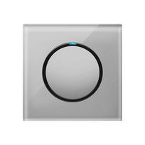 220V LED Glass Panel Wall Light Switch Black On/Off Home Use Electric Socket Durable  Wall Switches (as the picture,UN&86mm*86 mm)