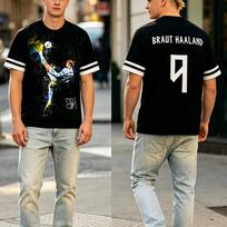Unisex Streetwear Norway Number 9 HAALAND Jersey Football Tee O-neck Shirt Sleeve Summer Male T-shirt Graphic Print Shirt S