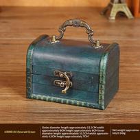 Wooden Retro Treasure Storage Box with Lock Durable Jewelry Organizer for Necklace Postcard Collectibles Home Decor Gift D