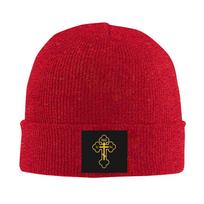 Ortodoksų kryžius auksinis dizainas simbolis Unisex Moterys Unisex Megzta kepurė Beanie Puloverio kepurė Žieminė Šilta Kalėdinė Lauko Važiavimas dviračiu