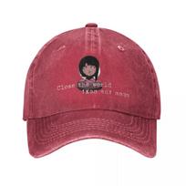 Close The World Open The Next Serial ExperiUnisexts Lain Baseball Cap for Unisex Women Distressed Washed Anime Activities Hats Cap One Size