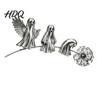 Metal Ghost Yard Art Halloween Garden Stake Rustic Decor with Dandelion Accent Weather Resistant Stakes Sculpture for Lawn Patio Flower Bed 1pc A