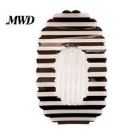 Dopamine Stripe Hair Clip Claw for Women, Transparent Acrylic with Anti-Slip Dense Teeth, Stable Grip Back Head Half-Tied Updo Hairstyles Lace C