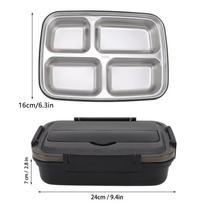 1.4L Insulated Lunch Box 4 Compartment Bento Lunch Box Cute Leakproof Lunch Box  For Camping juoda