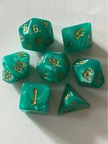 7 Piece Polyhedral Dice Set with Unique Pearl Texture and Macaron Style Multi Faceted Design for Tabletop Role Playing Games and Board Games One Size