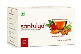 SANTULYA Herbal Tea -Turmeric, Tulsi,Moringa,Hibiscus & Ginger, 48 Tea Bags