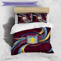 Aston Villa Football Printed 3 Pieces Bedding Set, Comfortable Skin Friendly Bedroom Duvet Cover Set 135cm*200cm