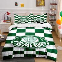 Green Palmeiras logo pattern. Bedding sets Duvet cover sets Duvet covers Pillowcases(1*Duvet Cover 2*Pillowcases without duvet insert) 135x200cm