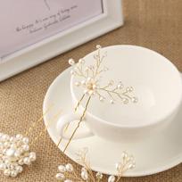 Rhinestone Gold Prom  Wedding Bridal Clips Hairpins Pearl Hair Pin  Bridesmaid Tiara 2