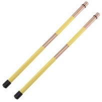1 Pair 40cm 15.7inch Jazz Drum Brushes Bamboo Drumsticks Rubber Handle geltona