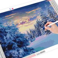 Diamond Paintnig Landscape Snow Lodge Cross Stitch Mosaic Diamond Embroidery 20X30CM
