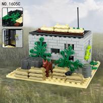 1605C Jungle Defense Pillbox mažų dalelių karinio pastato vaikų statybiniai blokai