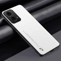 Prabangus odinis telefono dėklas, skirtas Motorola G85 G24 G04 G14 G54 G84 G60S G60 G30 G20 G10 Edge 50 40 30 Ultra, su silikoniniu rėmeliu, atsparus smūgiams, lengvas dėklas For Moto G60s balta