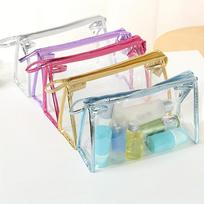 5Pcs Set Waterproof Transparent Storage Bags - Multi-Color Large Cosmetic Bags - Travel Toiletries Portable PVC Moisture-Proof 5pcs