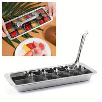 Easy Release Stainless Steel Ice Cube Tray with 18 Compartments  Perfect for Various Ice Cubes Frozen Treats, Removable Slots for Easy Cleaning 1pc
