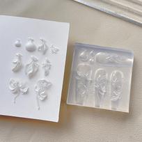1Pcs Nail Art Silicone Carving Mold Flower Butterfly Lotus Koi Deer 3D Mold Nail Art Decorations Diy Design Silicone Nail Mold