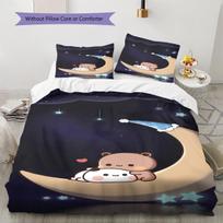 Bubu Dudu Pattern Bedding,Quilt Set Quilt Cover Pillowcase Home Birthday Gift (1 * duvet cover + 2 * pillowcase, without core) 135x200cm