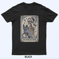 Frenchie šuns mama Tarot kortelė, Prancūzų buldogas skeletas mama T-shirt 3XL