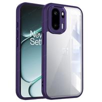 Skaidrus silikoninis dėklas OnePlus One Plus Ace 6 6T Ace6 Ace6T, su PC galine dalimi ir TPU apsauginiu kraštu, atsparus smūgiams, skaidrus telefono dėklas For OnePlus Ace 6 violetinė