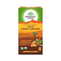 Arbata su Tulsi, imbieru ir ciberžole (25 pak., 1,9 g), Tulsi imbiero ciberžolės arbata, ekologiška Indija