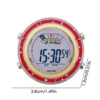 Motorcycle Digital Clock Waterproof Handlebar Clock With Glowing Dial Stick On Motorbike Mini Watch For  Auto Vehicle Tools raudona
