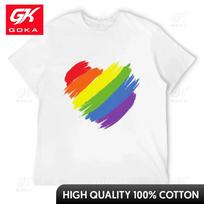 Rainbow Heart TShirt Anime Figures Anime Tshirt T Shirts for Unisex Cute Funny Vintage Graphic T Shirts S