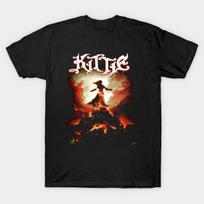 Men Black Print T-shirt Kittie Fire No-Cut Transfer Paper Print Cotton Tshirt M juoda